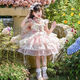 
Mikoshan girl Lolita Princess Dress Summer New Style Monet Garden Dress Flower Fairy Lolita Skirt [No Accessories] Pink + bow tail 140