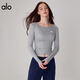 ALO YOGA yoga wear yoga spring and autumn long-sleeved T-shirt women's breathable quick-drying fitness sports Pilates white M