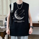 Aoxuanjue vest men's summer men's round neck sleeveless quick-drying high-end trendy brand vest casual sweatshirt t men's clothes 1708 black XL suggests 110-130Jin [Jin equals 0.5 kg]
