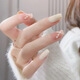 Uso de uñas Jelly Glye Glue de gama alta Xiaohongshu Patch de uñas cortas Arte de uñas Las uñas falsas se pueden separar por 1047# Crystal Purple Butterfly Phototerapia Estilo de pegamento