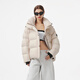 Tambor Puff Down Jacket Women's Short Hooded Silhouette Winter Warm Jacket 5530338Z Pearl Off-White 155