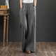 Jiaobifu 2025 summer silk linen wide-leg pants cotton linen slimming straight pants Guangzhou thirteen-row cotton linen wide-leg pants women's summer green lace-up style 9793 M Recommended 100 to 115 Jin [Jin equals 0.5 kg]