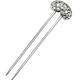 KZD Old Phoenix 999 sterling silver distressed hairpin Chinese retro style hollow peony hairpin pattern Hanfu tied hair headdress retro U-shaped peony.