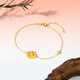 Chao Acer four-leaf clover 18K gold diamond chalcedony bracelet women's gold jewelry high-end light luxury birthday gift for girlfriend, chain length about 16cm + tail chain