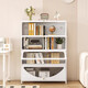
Moloo steel dustproof bookcase with glass door household storage cabinet multi-layer floor-standing children's bookshelf iron cabinet gray 5 doors-long 900*width 350*height 1695mm