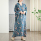
Su-ordered 2025 summer new styles and multiple colors and vacation style loose large size women's V-neck retro long dress 9755# green one size