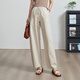 逸阳亚麻香蕉裤女2025夏新款高腰舒适白色宽松阔腿棉麻薄款休闲裤 木本色 30