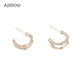 AJIDOU Ajidou earrings, the same style in offline malls, Bamboo Wishes series, fashionable double-layered bamboo zircon earrings, versatile