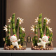 Rising el gato y los adornos ricos de bambú de la sala de estar del gabinete de televisión de la oficina de decoración de la casa Regalo SN9922 Rising The Bamboo + Tag Cat
