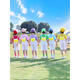 Yunqiang Jumping Candy Performance Costumes Liuyi Kindergarten Dance Performance Costumes Children's Overalls Performance Costumes Graduation Photo Costumes Light Pink T-Shirt + Overalls + Free Socks Gay 110