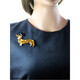 QUAMER French acetic acid animal puppy brooch niche personality cartoon dachshund suit coat coat accessories