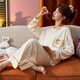Pajamas for women's spring and autumn long-sleeved cotton set 2025 new student ins style autumn and winter loose home clothes J9923 L