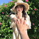Memaru straw hat French summer straw hat women's summer sun protection hat beach beach photography hat new lace sun hat off white (bow)
