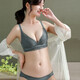 Urban Beauty Girl Lace Unterwäsche-Unterwäsche-Anzug sexy, kein Stahlring verdickte kleine Brust 3-Bastende No-Marks auf Top 1389 Schwarzes Muster 85b 38