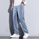 Fat donglai dl pantalon décontracté pour hommes 2024 Nouvelle marque de mode Pantalon masculin lâche Tennis à jambe large pantalon masculin de style Summer Men's Summer HJ1048 Black + HJ1048 Bleu clair M [Taille 28]
