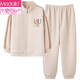 
Modal 2024 new pajamas for women in autumn and winter thickened cotton cotton air cotton mezzanine large size home clothing set MC15280 M pure cotton