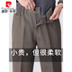 Pierre Cardin pure cotton casual pants men's spring and autumn business trousers high waist deep crotch middle-aged and elderly dad's loose solid color trousers card gray spring and autumn 4XL