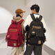 
Mu Yunyao German burden reduction and spine protection schoolbag middle school students backpack for middle school students large capacity lightweight women backpack for men black [large capacity] (with coin wallet + pendant) small size