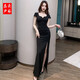 芮帕（RUIPA）夜场工作服女夜总会连衣裙女深V礼服足疗足浴技师工作服性 3893白色 L 建议105-115斤