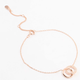 QIWNLovisa rose gold-plated sterling silver interlocking bracelet, romantic, aesthetic, light luxury, niche geometric bracelet, rose gold 15.5cm