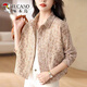 Woodpecker Short Jacket Women's 2025 Spring and Autumn Korean New Middle-aged Mom Small Casual Baseball Suit Jacket Cardigan Top Coffee M Recommended 90-105Jin [Jin equals 0.5 kg]