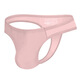 Men's thong sexy small triangle bikini solid color high cross single tit gay out sex underwear pink M