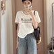 Qinji bamboo joint cotton T-shirt for women short-sleeved bamboo joint cotton short-sleeved T-shirt for women white V-neck top for summer thin loose lazy and complex 6191 white [bamboo joint cotton V-neck] S recommended 80-100Jin [Jin equals 0.5 kg] All size