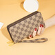 POLO coin wallet women's 2025 long clutch bag women's wallet fashion wallet retro ID wallet card bag dark coffee color