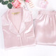 American Standard 19 Momi silk couple pajamas spring and summer women's short-sleeved trousers mulberry silk home clothes rose smoke powder XL