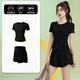 Best Lun Outdoor Casual Sports Set Fashion Badminton Clothes Women's Tennis Clothes Pink Purple Top + Purple Shorts XL