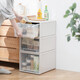 Kleiderschrank Aufbewahrungsschublasprotokoll Plastikschrank Haushalt Unterwäsche Aufbewahrung Kleidung Sortierbox Kleidung Aufbewahrungsbox E3523 Verdickte Schließtiefe 47 Breite 35 Höhe 23 Single Beige Weiß