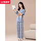Hengyuanxiang Neue Pyjamas für Frauen im Sommer im Sommer Reine Baumwolle kurzärmelige Hosen dünne Baumwoll-Freizeit-Kleidungsstücke können außerhalb von 9721 getragen werden [reines Baumwollhaut-freundlich und atmungsaktiv] M [vorgeschlagen 80-100jin [Jin gleich 0,5 kg] tragen]