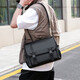 Shoulder bag covered nylon cloth 2025 summer men's bag large capacity student school bag shoulder bag black one size