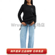Coach (Coach) FW24 Solid Color Letter gedruckt runden Hals langärmeliger Pullover für Frauen schwarz Schwarz S