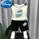 迪士尼（Disney）男童纯棉无袖坎肩背心套装外穿夏季薄款炸街中大童短裤两件 白色背心T1049+黑短裤T1049 90 cm建议身高CM以b