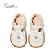 Snaffy girls leather shoes little girl princess shoes autumn new children's white soft sole non-slip baby shoes Milan white 24 feet length 14.4cm