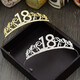 Birthday cake decoration crown headband headdress children and adults hat hair accessories crown silver 18 years old 1