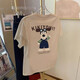 Chapitre cool (Kuzhang) T-shirt de coton pur de conception pour femmes avec grande taille Hong Kong saveur chic rétro à manches courtes à manches courtes à la mode d'été réduisant le top 3883 * Cali couleur Cali 32 m