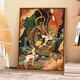 Three-Accent Tiger Dunhuang Divine Beast Nine Colored Deer Digital Oil Painting 2024 New Diy Color Painting Hand-painted Filling Acrylic Painting SJ14757 30*40cm Tightened Thickened Inner Frame