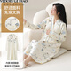 Victoria's style pure cotton nightgown with chest pad for women's new style spring and autumn new season long-sleeved pregnant women's confinement clothes postpartum breastfeeding pajamas MNQ13062#RR L [Suggested 100-120Jin [Jin equals 0.5 kg]]