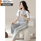 Modal pour femmes à manches courtes en pyjamas en coton pur purement pantalon d'été Vêtements à la maison style coréen style mince peut être porté sur le dessin animé d'été extérieur Y9719 m (recommandé 75-95jin [Jin est égal à 0,5 kg]))