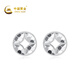 CHINA GOLD crushed matte coin PT950 platinum earrings for women white coin earrings birthday gift for girlfriend platinum weighs about 1g SF straight delivery/branded gift box