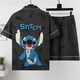 Mu fengqing Pyjama Herren Sommer kurzärmelige Shorts Comic Student Thin Plus Fat Plus Size Herren Hauskleidung Casual Anzug Red Eye 3271 [Cartoon-Anzug] m Standard (High 165100Jin [Jin entspricht 0,5 kg]))