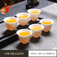Tea cup ceramic household kung fu tea set tea drinking cup master personal mutton fat jade white porcelain small cup single tea cup ink mutton fat jade 6 pieces