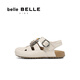 Belle Children's Shoes Woven Style Velcro Toast Shoes 2025 Xia Xin Mall Same Style Birkenstock Shoes 90372B75 Beige 30