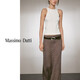 Massimo Dutti夏季新品2025女装 简约气质OL风针织直筒长裙半身裙 05235686 深棕色 L (175/78A)