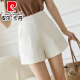 Pierre cardin white suit shorts for women 2025 new summer outfit style thin high waist slimming A-line chiffon wide-leg pants 854 white [commuting capable] S S Recommended 85-95Jin [Jin equals 0.5 kg]
