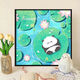 熊猫花花diy填充涂色手工手绘涂鸦卡通丙烯油彩画装饰画 hy3888 60*60cm加厚实木内框+装饰外框