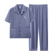 Ttpmer Pyjamas Herren Sommer Baumwolle kurzärmelige Hose Sommer-Strickjacke Dünne große Studenten-Jugend-Kleidungsstücke G3884 Blau (kurzärmelig) 185 2xl [Empfohlen 140-160jin [Jin gleich 0,5 kg]]