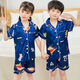 
Chaomeng City summer children's short-sleeved ice silk pajamas boy little girl baby cartoon cute cardigan thin home clothing set 674#boy 170 18 size recommended 140-150cm